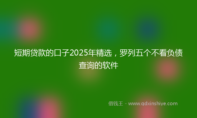 短期贷款的口子2025年精选，罗列五个不看负债查询的软件