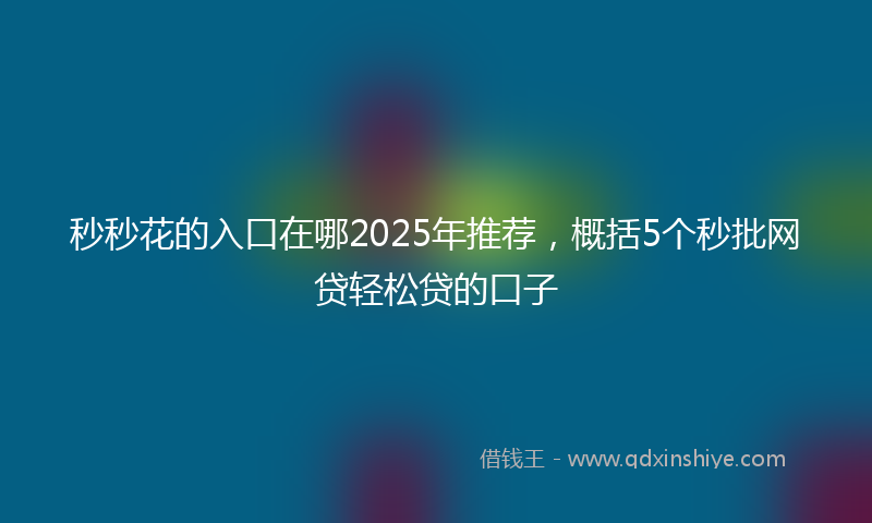 秒秒花的入口在哪2025年推荐，概括5个秒批网贷轻松贷的口子