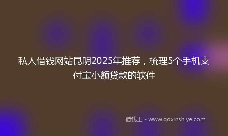 私人借钱网站昆明2025年推荐，梳理5个手机支付宝小额贷款的软件