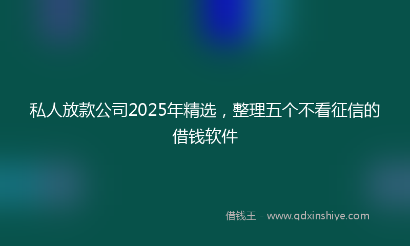 私人放款公司2025年精选，整理五个不看征信的借钱软件
