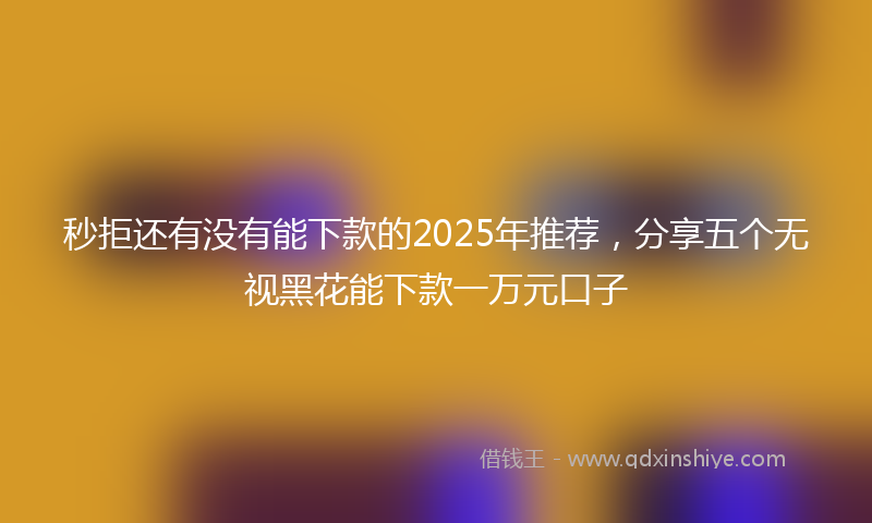 秒拒还有没有能下款的2025年推荐，分享五个无视黑花能下款一万元口子