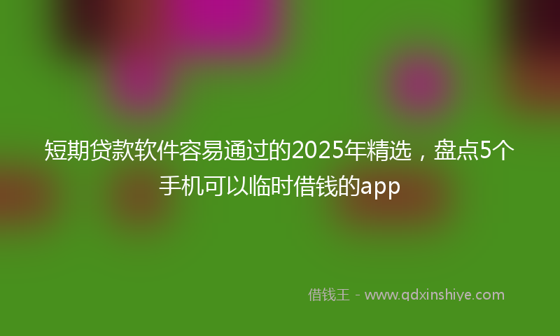 短期贷款软件容易通过的2025年精选，盘点5个手机可以临时借钱的app