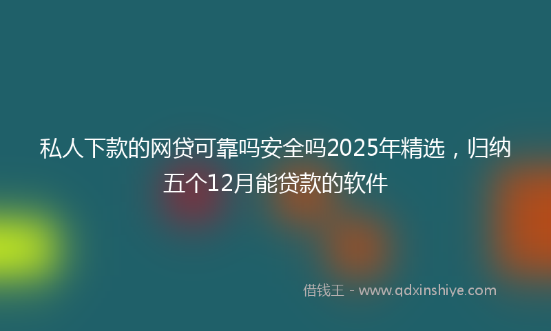 私人下款的网贷可靠吗安全吗2025年精选，归纳五个12月能贷款的软件