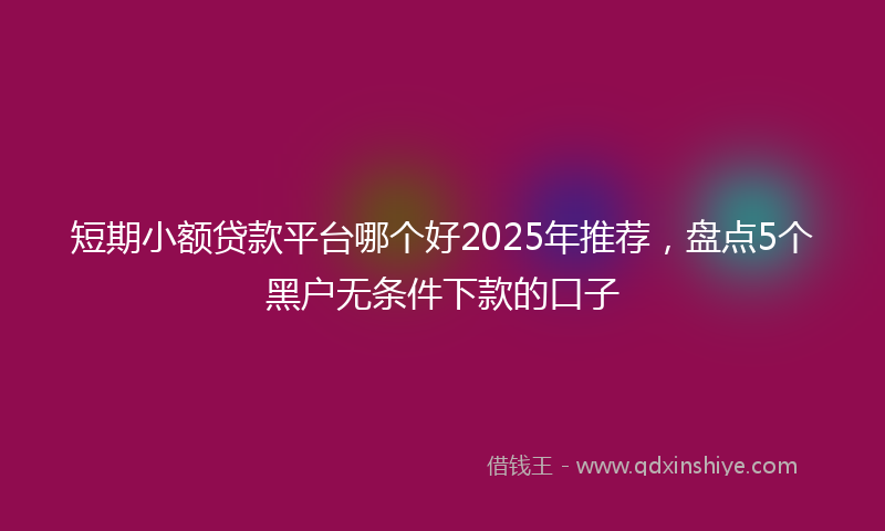 短期小额贷款平台哪个好2025年推荐，盘点5个黑户无条件下款的口子