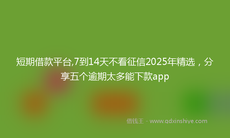 短期借款平台,7到14天不看征信2025年精选，分享五个逾期太多能下款app