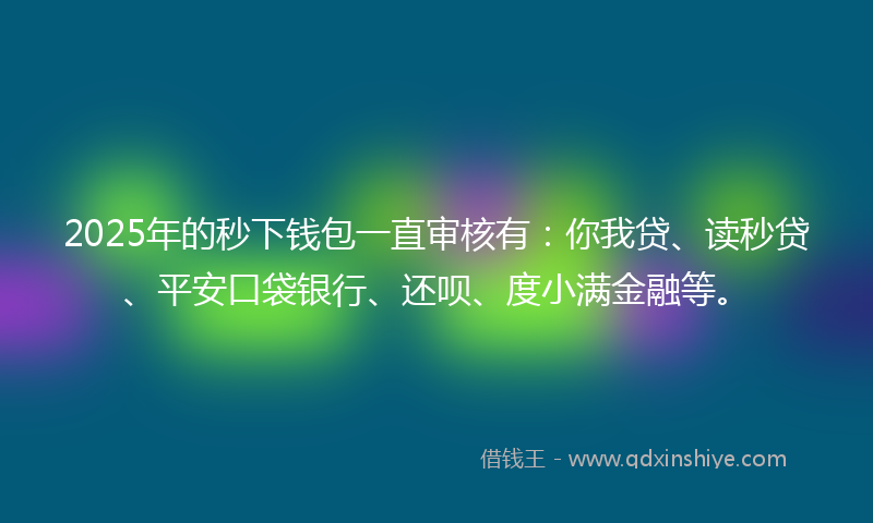 2025年的秒下钱包一直审核有：你我贷、读秒贷、平安口袋银行、还呗、度小满金融等。