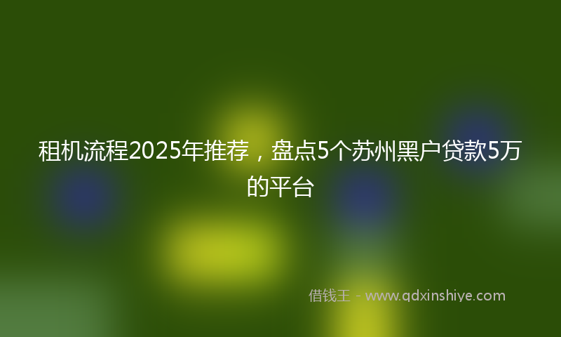租机流程2025年推荐，盘点5个苏州黑户贷款5万的平台