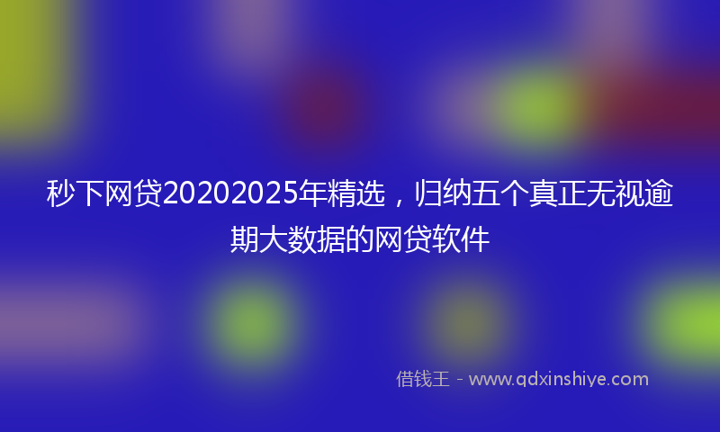 秒下网贷20202025年精选，归纳五个真正无视逾期大数据的网贷软件