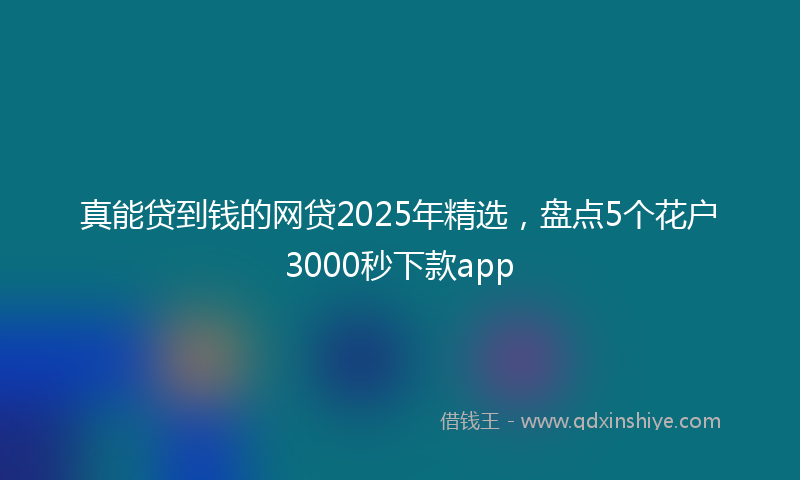 真能贷到钱的网贷2025年精选，盘点5个花户3000秒下款app