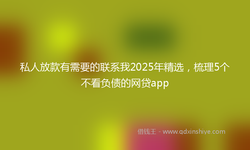 私人放款有需要的联系我2025年精选，梳理5个不看负债的网贷app