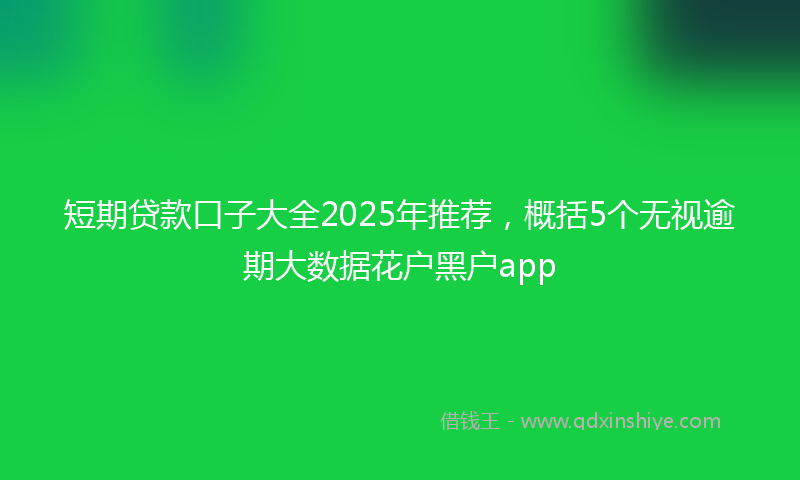短期贷款口子大全2025年推荐,概括5个无视逾期大数据花户黑户app