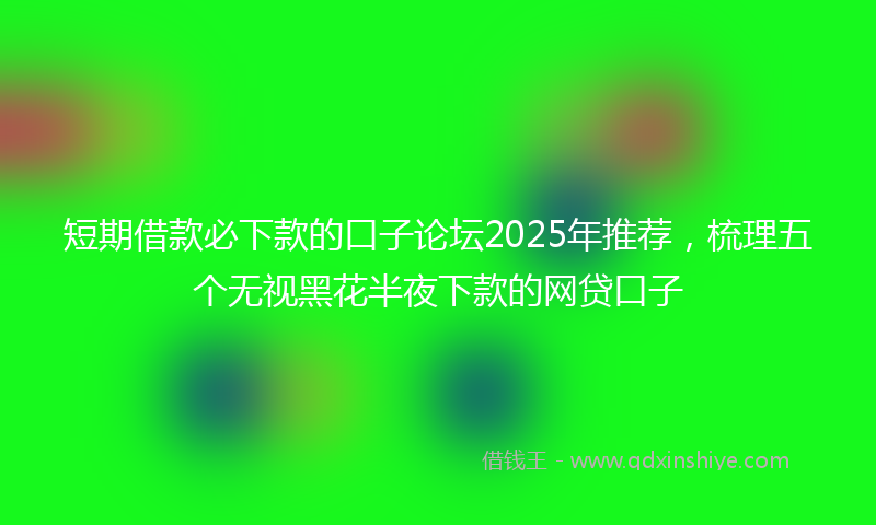 短期借款必下款的口子论坛2025年推荐，梳理五个无视黑花半夜下款的网贷口子