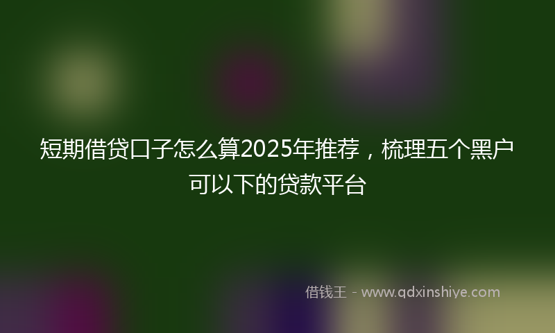 短期借贷口子怎么算2025年推荐，梳理五个黑户可以下的贷款平台