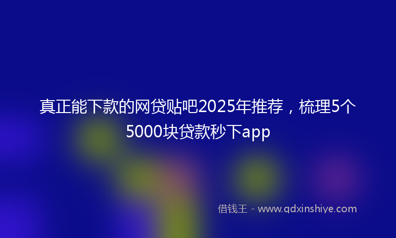 真正能下款的网贷贴吧2025年推荐，梳理5个5000块贷款秒下app