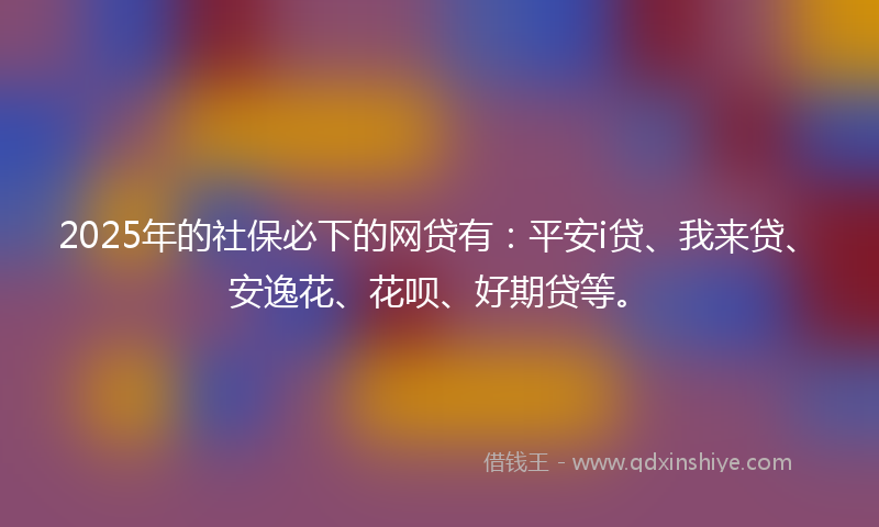 2025年的社保必下的网贷有：平安i贷、我来贷、安逸花、花呗、好期贷等。