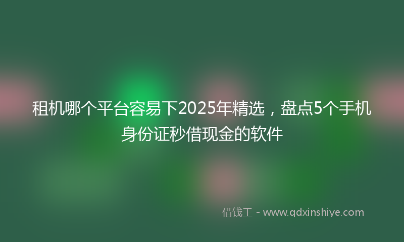 租机哪个平台容易下2025年精选，盘点5个手机身份证秒借现金的软件