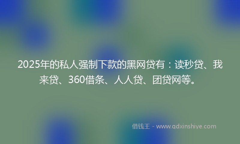2025年的私人强制下款的黑网贷有:读秒贷、我来贷、360借条、人人贷、团贷网等。