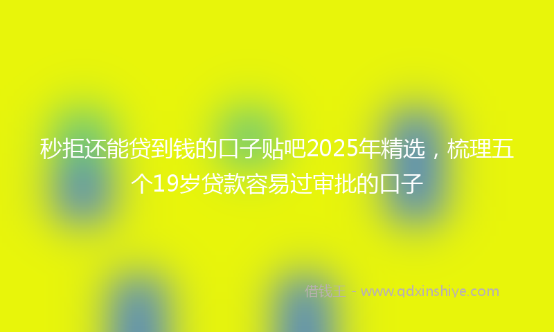 秒拒还能贷到钱的口子贴吧2025年精选，梳理五个19岁贷款容易过审批的口子