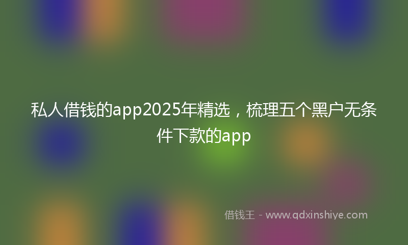 私人借钱的app2025年精选，梳理五个黑户无条件下款的app