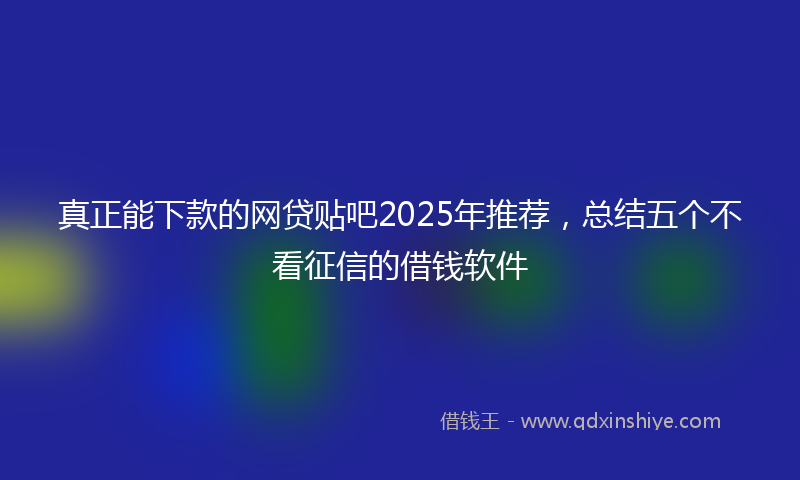 真正能下款的网贷贴吧2025年推荐，总结五个不看征信的借钱软件