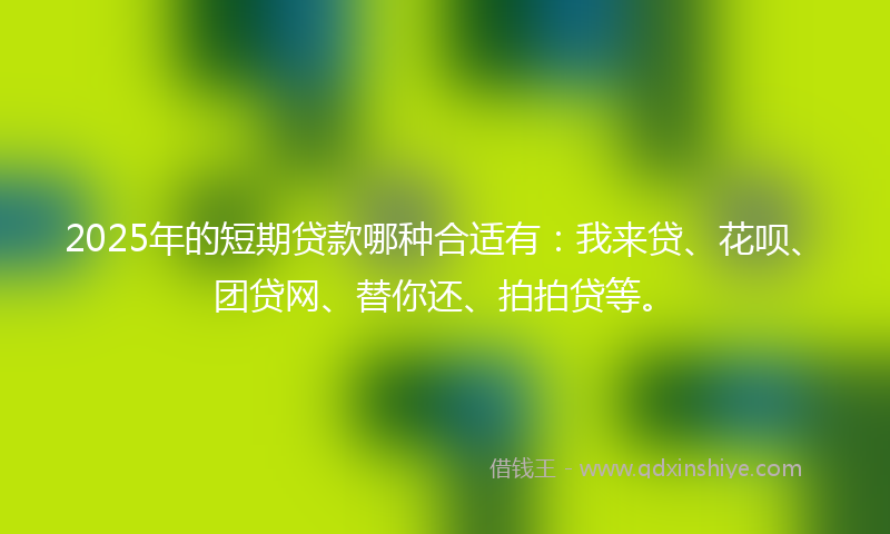 2025年的短期贷款哪种合适有：我来贷、花呗、团贷网、替你还、拍拍贷等。