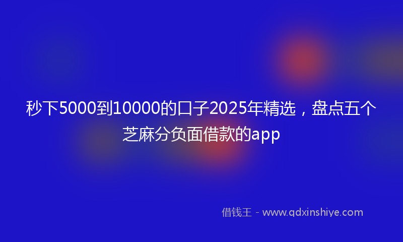 秒下5000到10000的口子2025年精选，盘点五个芝麻分负面借款的app