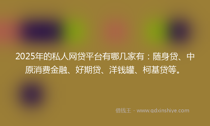 2025年的私人网贷平台有哪几家有：随身贷、中原消费金融、好期贷、洋钱罐、柯基贷等。