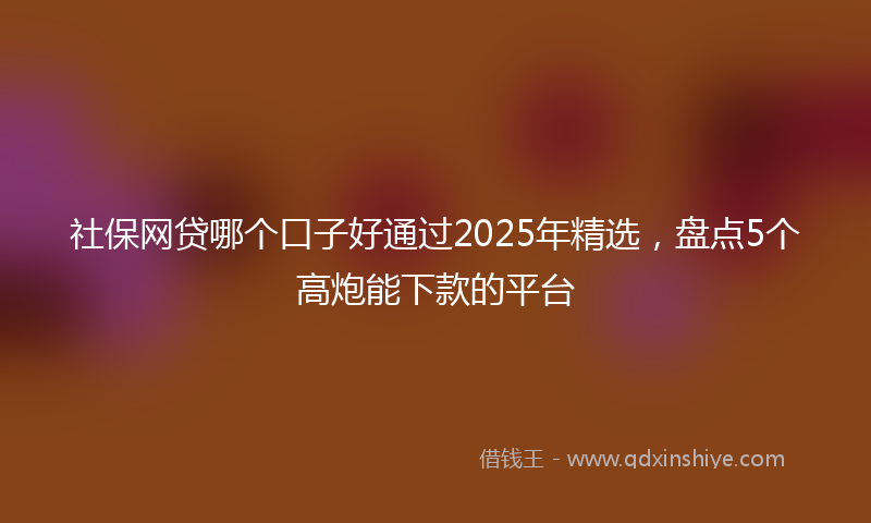 社保网贷哪个口子好通过2025年精选，盘点5个高炮能下款的平台