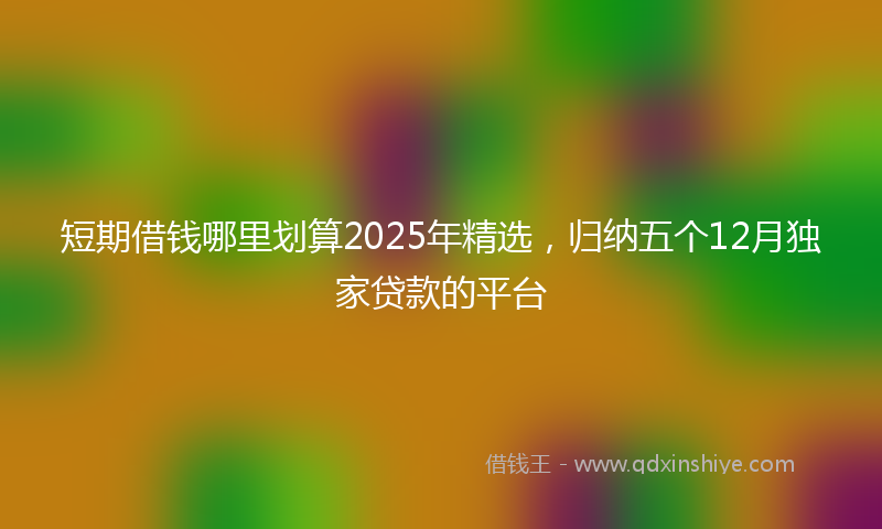 短期借钱哪里划算2025年精选，归纳五个12月独家贷款的平台
