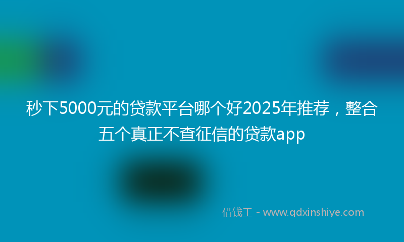 秒下5000元的贷款平台哪个好2025年推荐，整合五个真正不查征信的贷款app