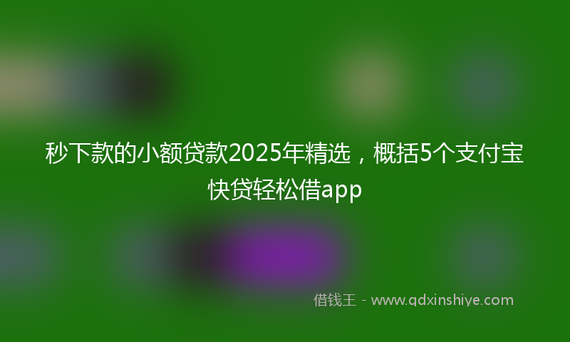 秒下款的小额贷款2025年精选，概括5个支付宝快贷轻松借app