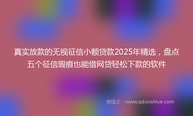 真实放款的无视征信小额贷款2025年精选,盘点五个征信瑕疵也能借网贷轻松下款的软件