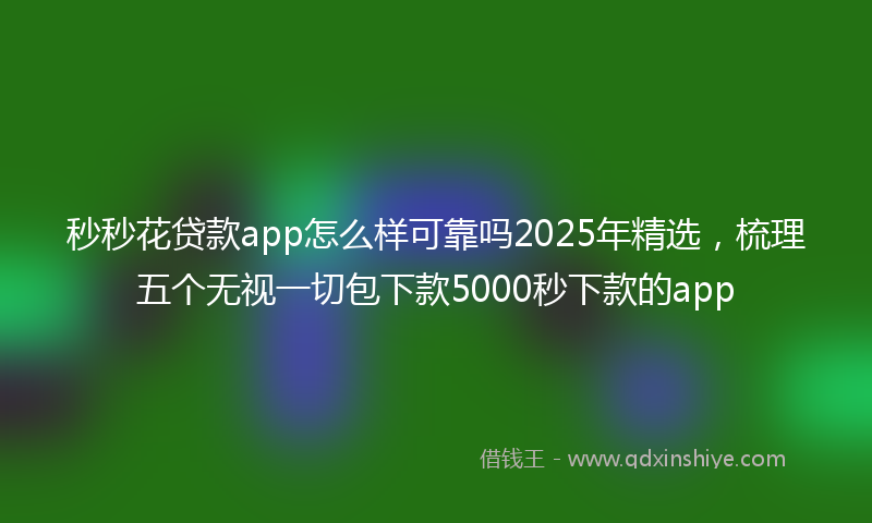 秒秒花贷款app怎么样可靠吗2025年精选，梳理五个无视一切包下款5000秒下款的app