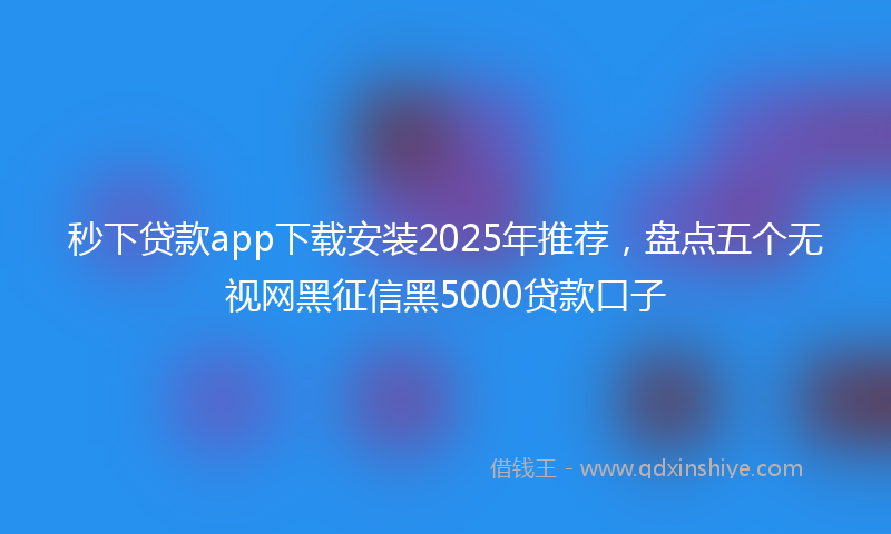 秒下贷款app下载安装2025年推荐，盘点五个无视网黑征信黑5000贷款口子