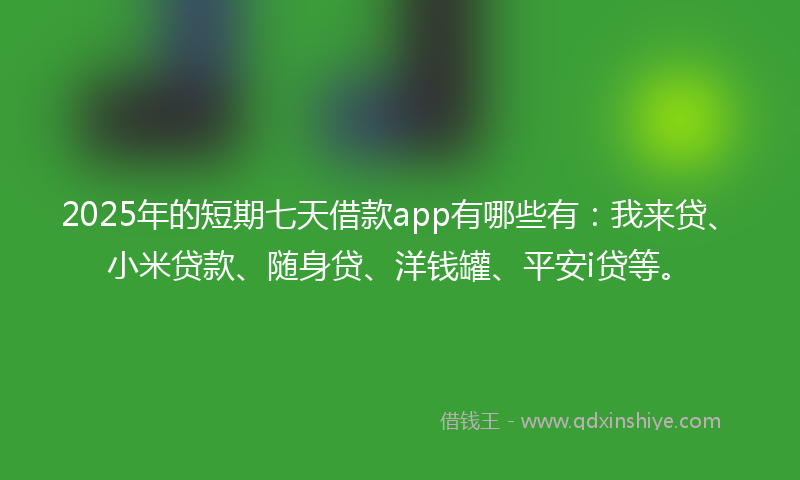 2025年的短期七天借款app有哪些有：我来贷、小米贷款、随身贷、洋钱罐、平安i贷等。