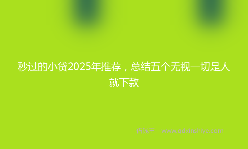 秒过的小贷2025年推荐，总结五个无视一切是人就下款