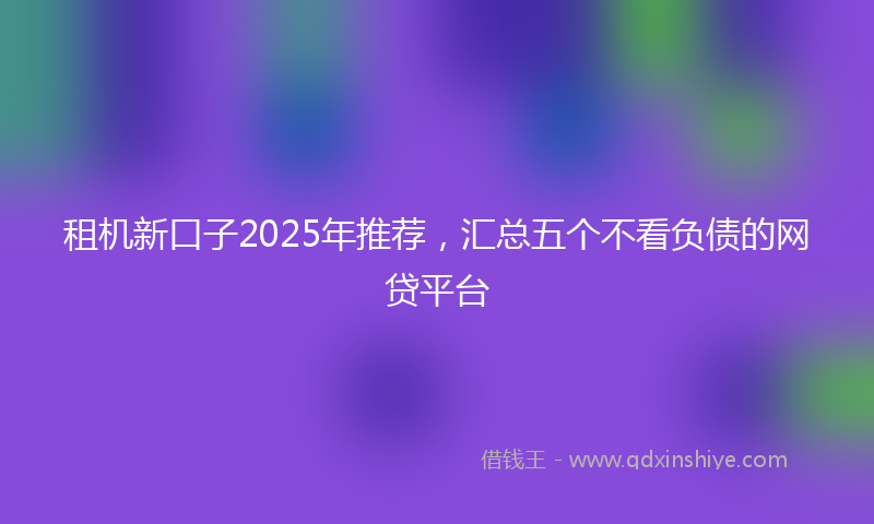 租机新口子2025年推荐，汇总五个不看负债的网贷平台