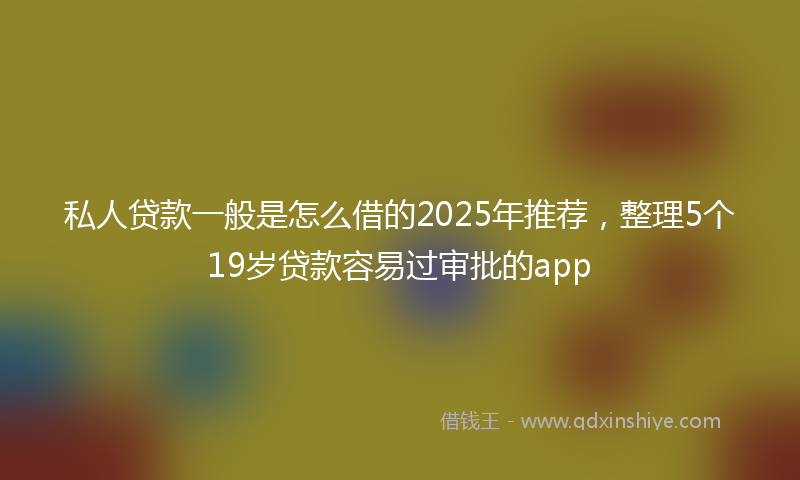 私人贷款一般是怎么借的2025年推荐，整理5个19岁贷款容易过审批的app