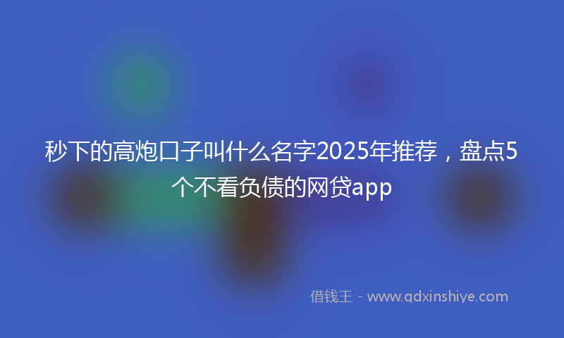秒下的高炮口子叫什么名字2025年推荐，盘点5个不看负债的网贷app