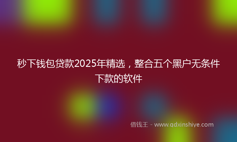 秒下钱包贷款2025年精选，整合五个黑户无条件下款的软件