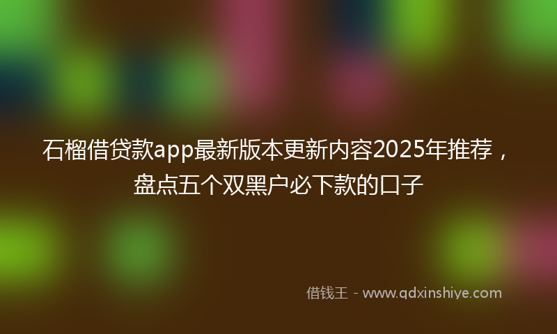 石榴借贷款app最新版本更新内容2025年推荐，盘点五个双黑户必下款的口子