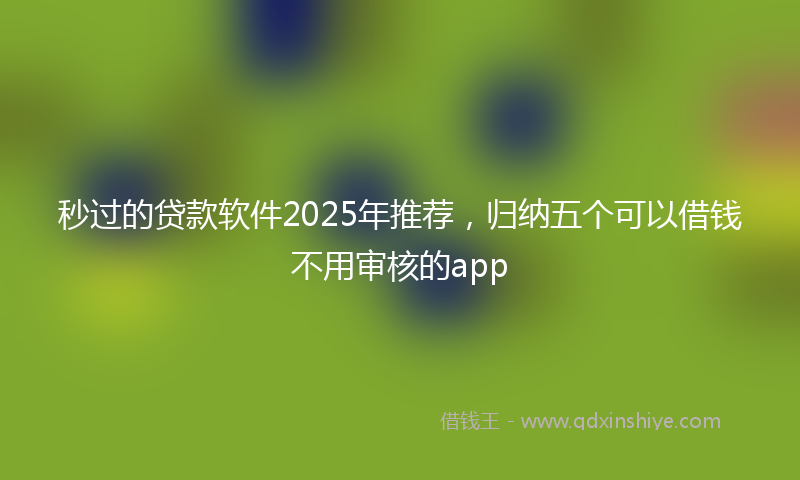 秒过的贷款软件2025年推荐，归纳五个可以借钱不用审核的app