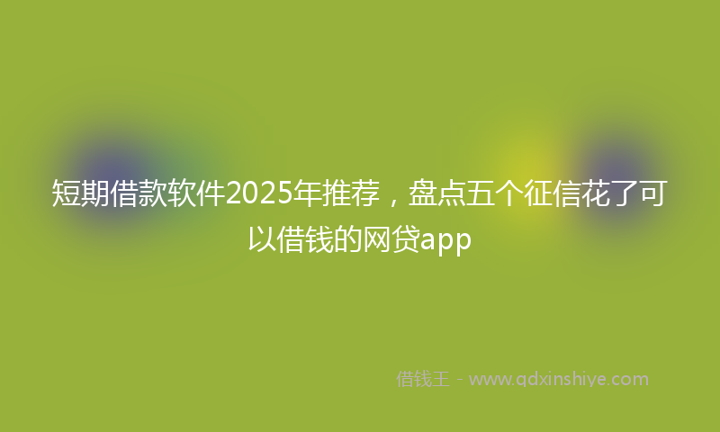 短期借款软件2025年推荐，盘点五个征信花了可以借钱的网贷app