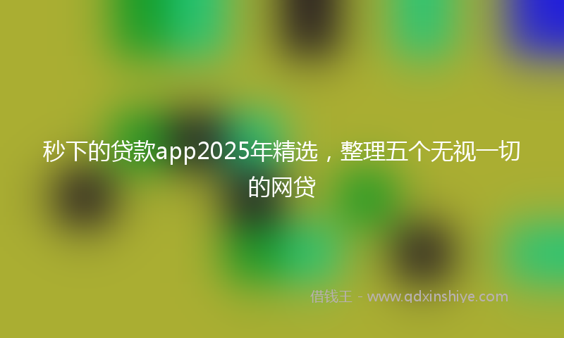秒下的贷款app2025年精选，整理五个无视一切的网贷