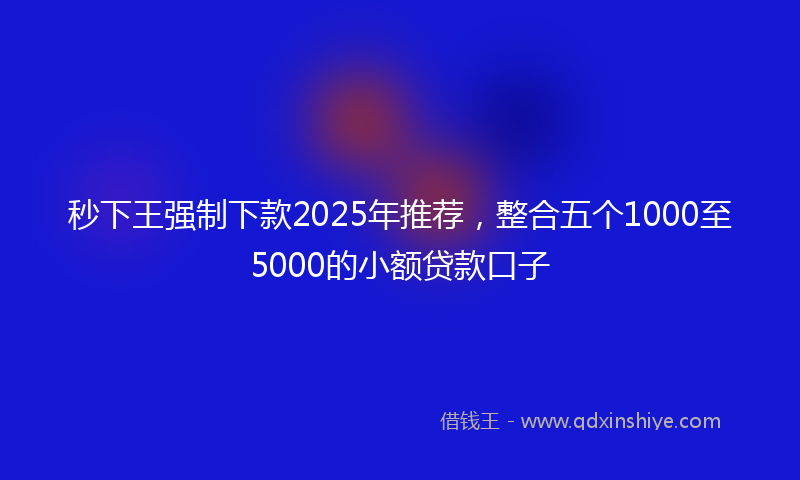 秒下王强制下款2025年推荐，整合五个1000至5000的小额贷款口子