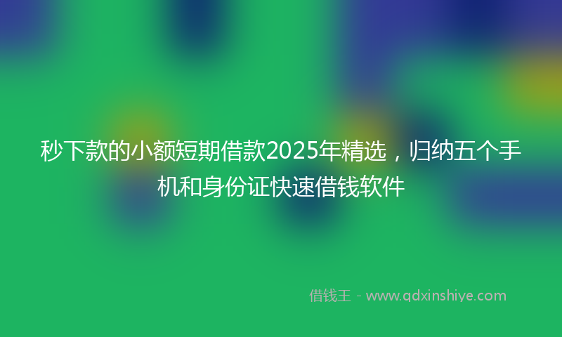 秒下款的小额短期借款2025年精选，归纳五个手机和身份证快速借钱软件