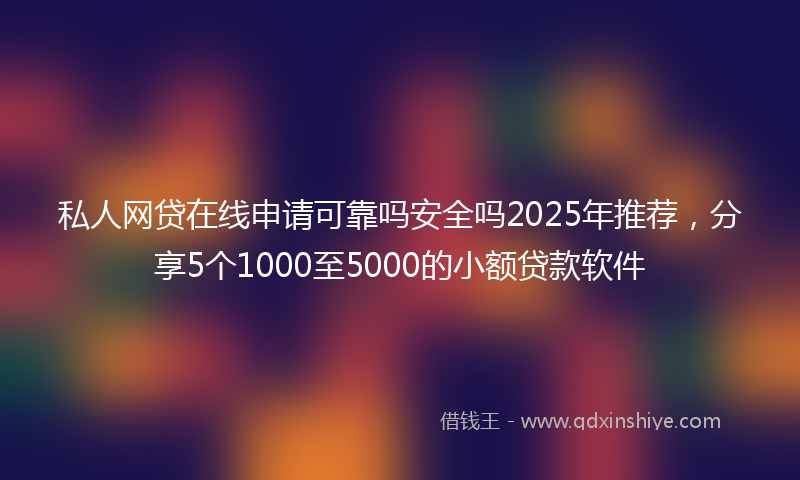 私人网贷在线申请可靠吗安全吗2025年推荐，分享5个1000至5000的小额贷款软件