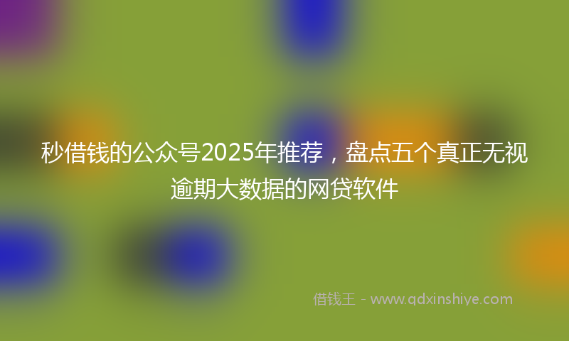 秒借钱的公众号2025年推荐，盘点五个真正无视逾期大数据的网贷软件