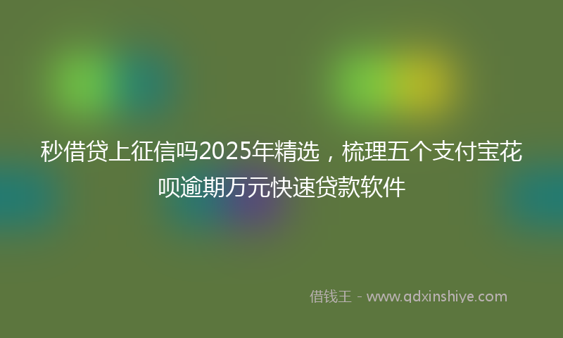 秒借贷上征信吗2025年精选，梳理五个支付宝花呗逾期万元快速贷款软件