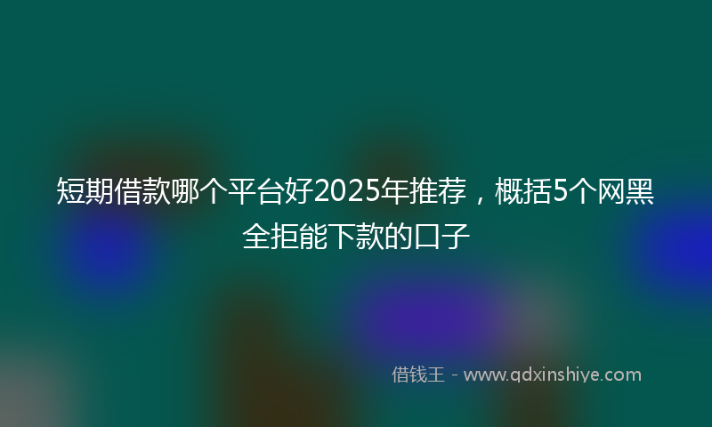短期借款哪个平台好2025年推荐，概括5个网黑全拒能下款的口子